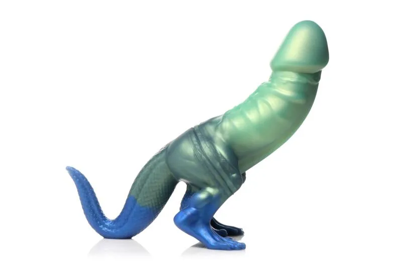 XR Brands - Jurassic Cock Dinosaurier Dildo - Grün & Blau – Bild 2