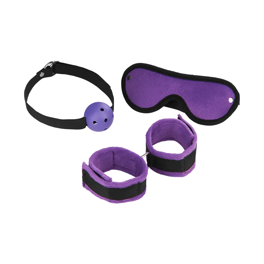 Bondage-Set mit Ballknebel, 3 Teile Bondage-Set mit Ballknebel, 3 Teile