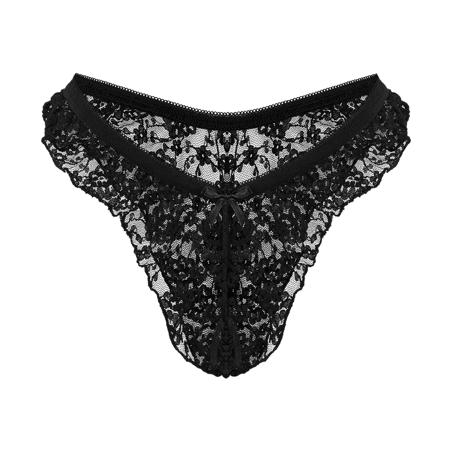 Ouvert-Slip mit floraler Spitze Ouvert-Slip mit floraler Spitze