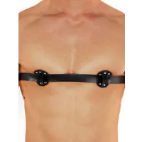 Leder-Brustgurt mit Innendornen, schwarz (One Size) Leder-Brustgurt mit Innendornen, schwarz (One Size)