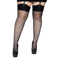 klassische Netz-Strapsstrümpfe mit breitem Rand Plus Size klassische Netz-Strapsstrümpfe mit breitem Rand Plus Size