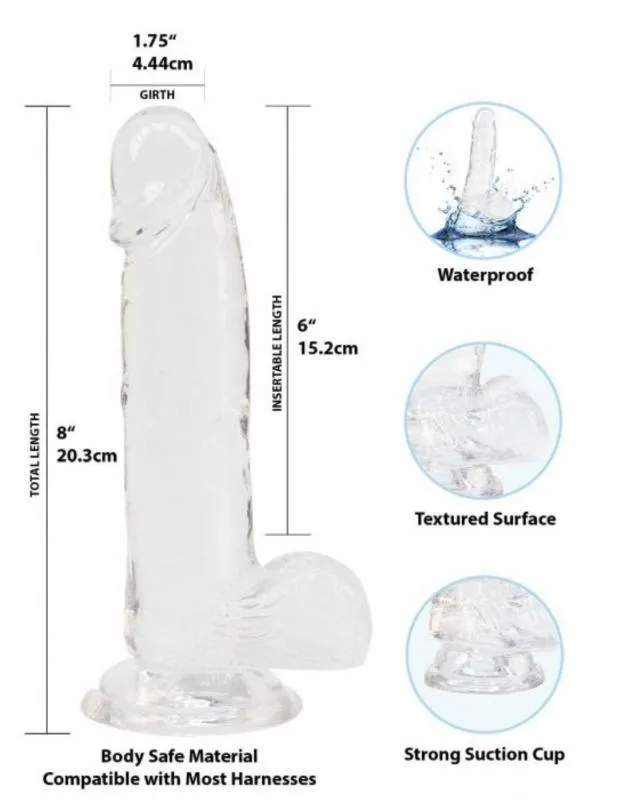 Crystal Addiction - Transparenter Dildo - 19 cm – Bild 2