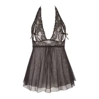 Babydoll mit Neckholder und geschlitzten Cups Babydoll mit Neckholder und geschlitzten Cups