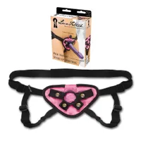 LUX FETISH Pink Velvet Strap-On Harness LUX FETISH Pink Velvet Strap-On Harness