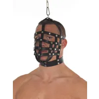 Leder-Maulkorbmaske mit Ring, schwarz Leder-Maulkorbmaske mit Ring, schwarz