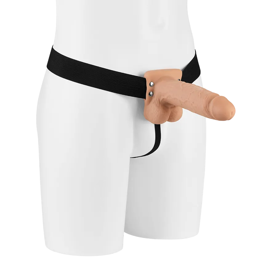 Hollow Strap-On With Balls Flesh, 20 cm Hollow Strap-On With Balls Flesh, 20 cm