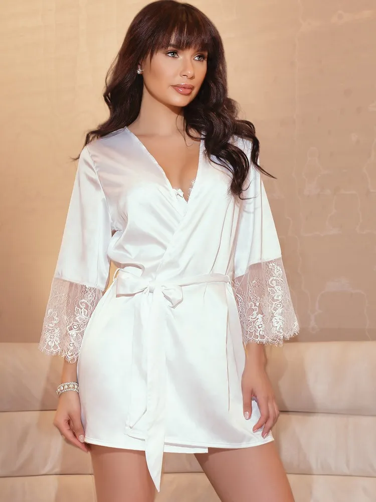 Coquette Kimono: Bridal White, weiß (One Size) Coquette Kimono: Bridal White, weiß (One Size)