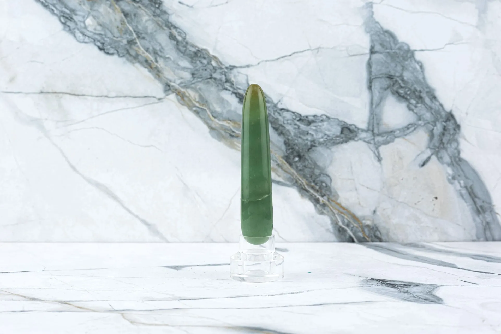 Yoni-Stab - Grüner Jadestab (10 cm) Yoni-Stab - Grüner Jadestab (10 cm)