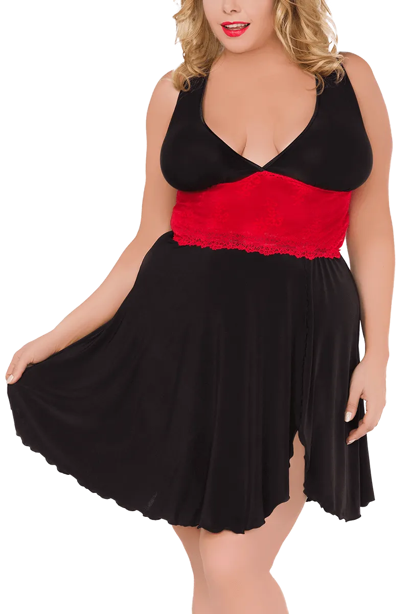 Kleidchen schwarz rot Plus Size Kleidchen schwarz rot Plus Size