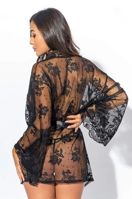 Christine - Spitzen-Kimono Graceful - Schwarz – Bild 3
