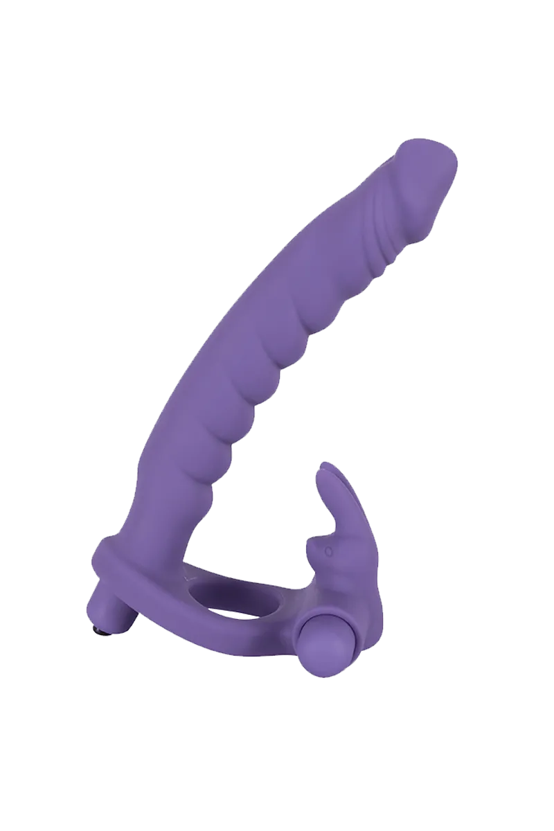 Dildo mit Rabbit-Penisring und Mini-Vibrator Dildo mit Rabbit-Penisring und Mini-Vibrator