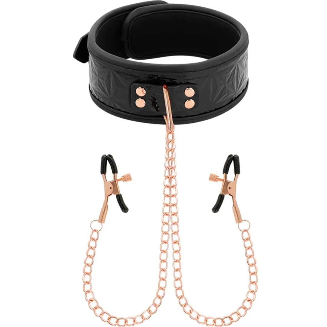 Halsband mit Nippelklemmen in Rosé-Gold Halsband mit Nippelklemmen in Rosé-Gold