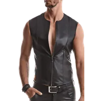 Schwarze Wetlook Herren Weste Schwarze Wetlook Herren Weste