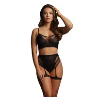Le Désir - 2-teiliges BH-Set mit Strapsen - schwarz Le Désir - 2-teiliges BH-Set mit Strapsen - schwarz