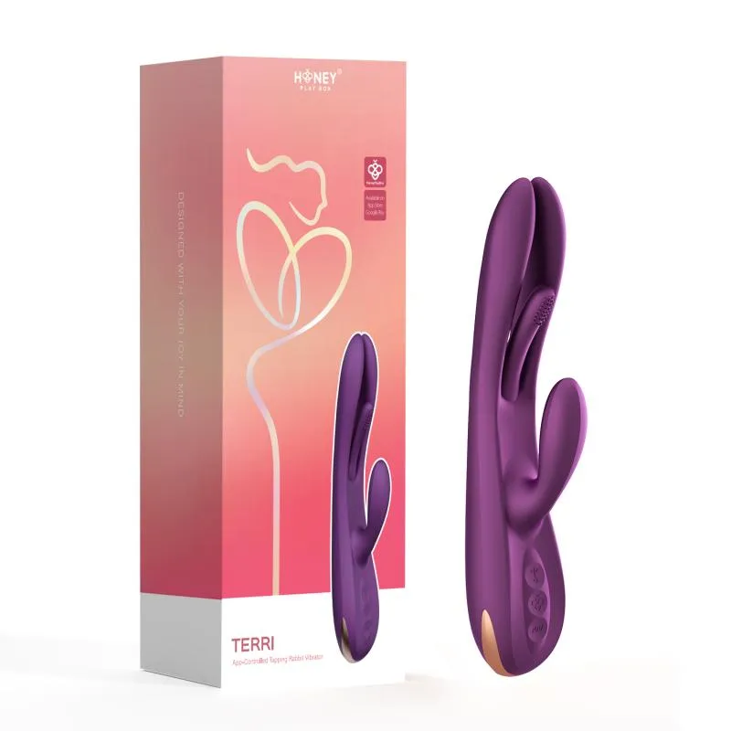 HoneyPlayBox - Terri App-gesteuerter Kinky Finger Tapping Rabbit Vibrator Lila – Bild 2