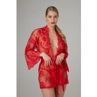 Christine - Spitzen-Kimono Graceful - Rot Christine - Spitzen-Kimono Graceful - Rot