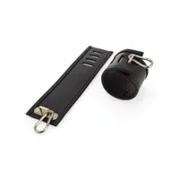 Leder-Fußfesseln mit Karabinerhaken, schwarz Leder-Fußfesseln mit Karabinerhaken, schwarz