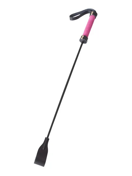 Kunststoff-Gerte mit Lederspitze, pink/schwarz Kunststoff-Gerte mit Lederspitze, pink/schwarz