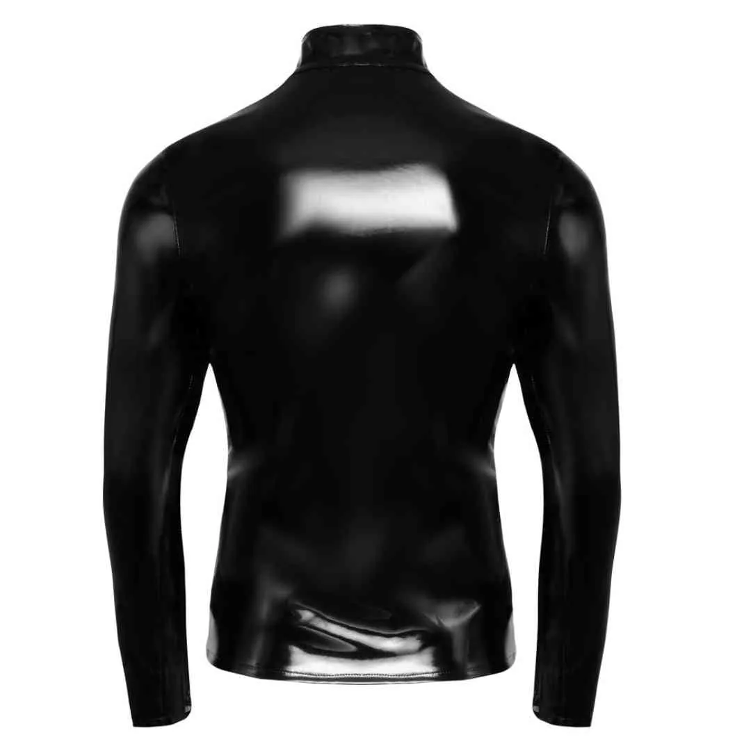 Langarm-Shirt aus Lack mit Netz-Einsätzen – Bild 5