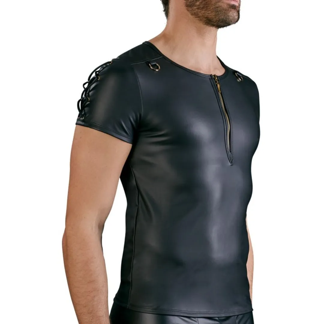 Shirt im Mattlook mit kurzem Reißverschluss – Bild 4