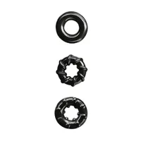 Renegade Dyno Rings: Penisring 3er Set, schwarz Renegade Dyno Rings: Penisring 3er Set, schwarz