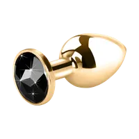 Edelstahl-Dildo mit Kristall, gold, 7,5 cm Edelstahl-Dildo mit Kristall, gold, 7,5 cm