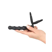 Black Velvets: Penis-/Hodenring mit Analplug, schwarz Black Velvets: Penis-/Hodenring mit Analplug, schwarz