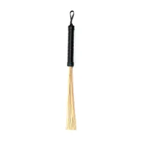 Rotan Flogger: Bambus-Peitsche mit Ledergriff, schwarz/bambus Rotan Flogger: Bambus-Peitsche mit Ledergriff, schwarz/bambus