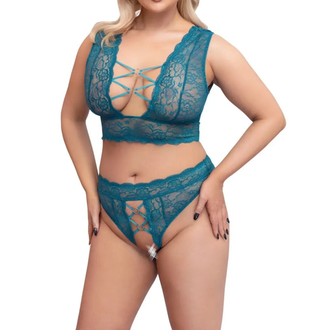 Bralette aus Spitze plus String Ouvert – Bild 4