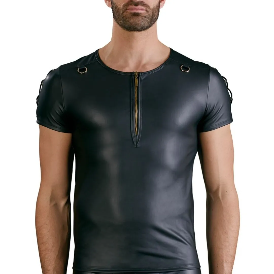 Shirt im Mattlook mit kurzem Reißverschluss Shirt im Mattlook mit kurzem Reißverschluss