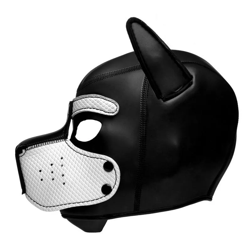 Spike Puppy BDSM Hood - Schwarz/Weiß – Bild 4