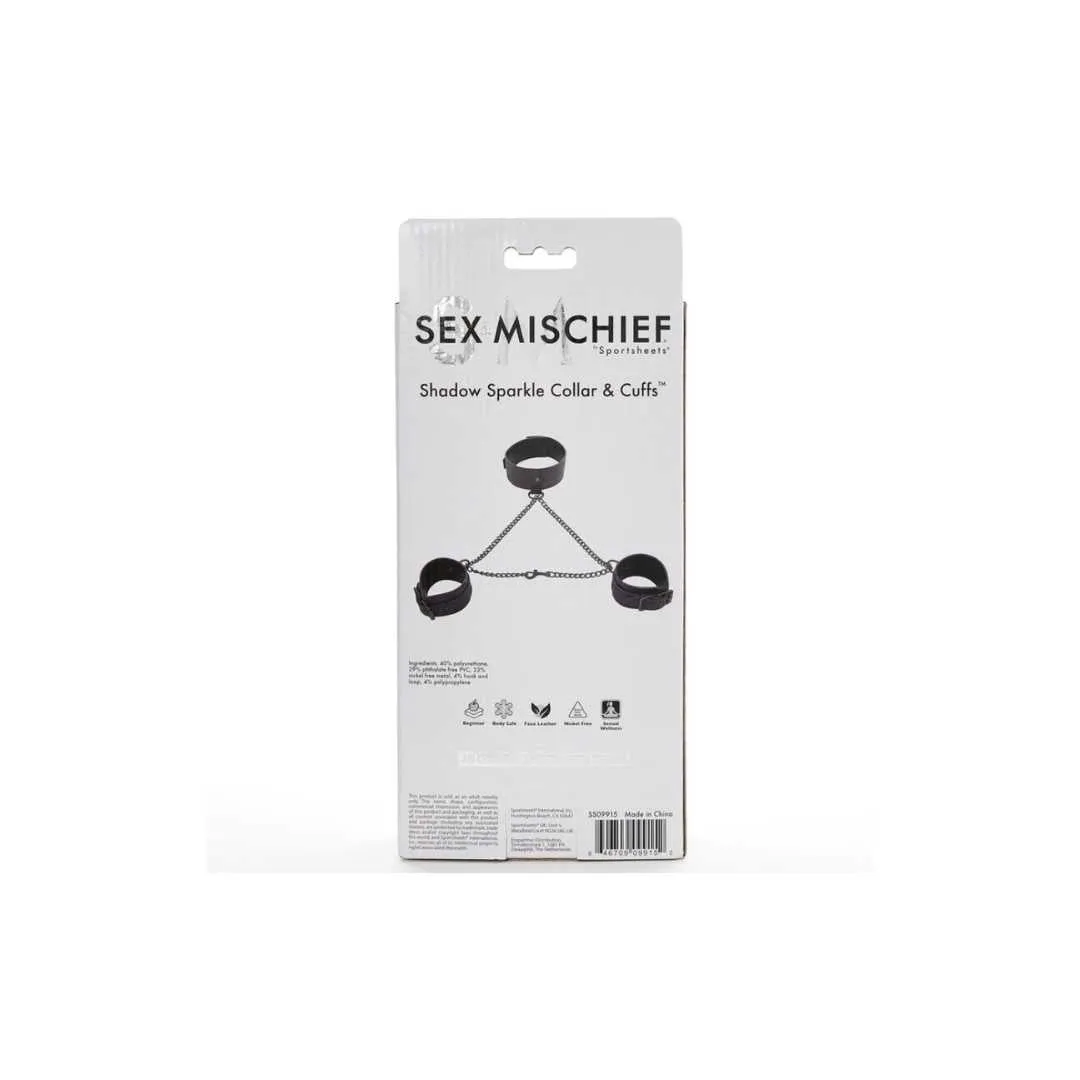 Fessel-Set „Shadow Sparkle Collar & Cuff Set“ – Bild 5