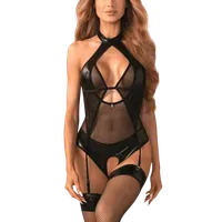 Strapsbody ouvert Netz- und Wetlook Strapsbody ouvert Netz- und Wetlook
