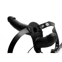 Power Pegger Doppel-Strap-On Vibrator - Schwarz Power Pegger Doppel-Strap-On Vibrator - Schwarz