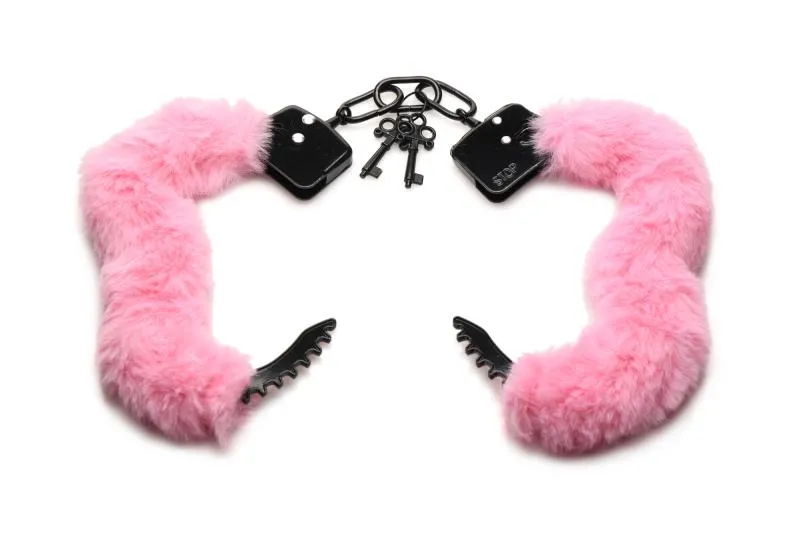 XR Brands - Cuffed in Fur Handschellen - Rosa – Bild 4
