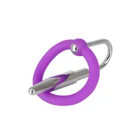 Penisplug: Eichelring mit Dilator, lila/silber Penisplug: Eichelring mit Dilator, lila/silber