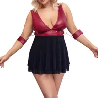Babydoll im Mix aus Mattlook und Powernet mit Armfesseln Babydoll im Mix aus Mattlook und Powernet mit Armfesseln