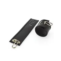Leder-Handfesseln mit Karabinerhaken, schwarz Leder-Handfesseln mit Karabinerhaken, schwarz