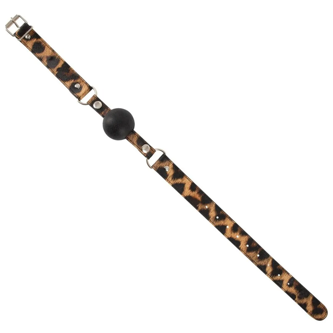 Knebel im Leo-Look mit Silikonball – Bild 3