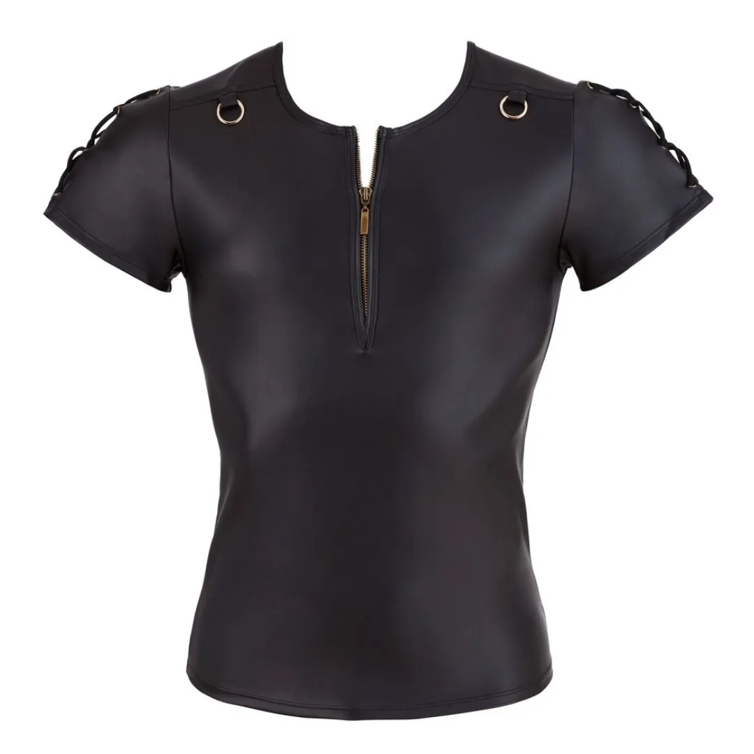 Shirt im Mattlook mit kurzem Reißverschluss – Bild 5