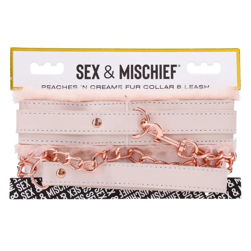 Sportsheets - S&M Peaches ?n CreaMe Fur Collar & Leash Cream – Bild 3