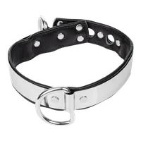 Lederhalsband mit Metall und Schloss Lederhalsband mit Metall und Schloss