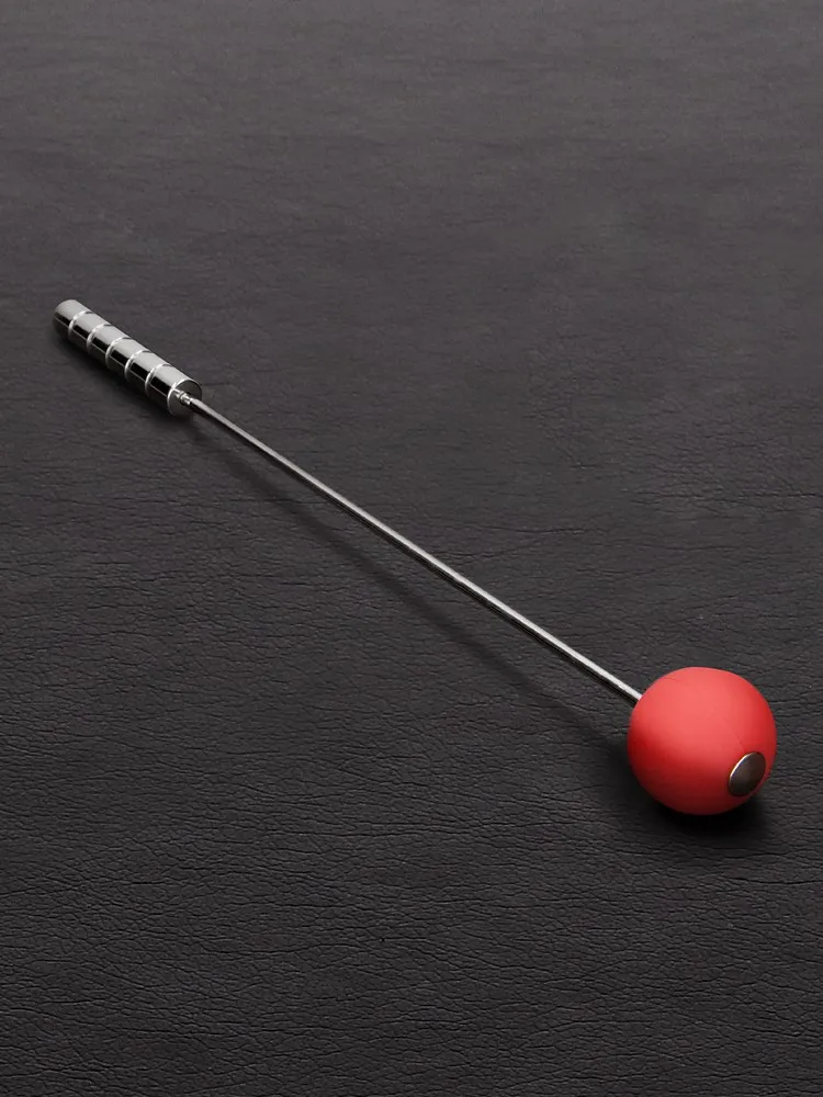 Triune Butt Bruiser Crop: Edelstahl-Gerte mit Silikonspitze, rot Triune Butt Bruiser Crop: Edelstahl-Gerte mit Silikonspitze, rot