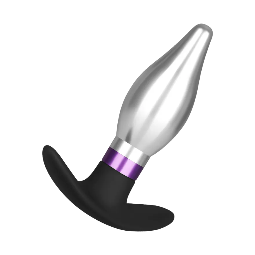 Edelstahl-Analplug mit Silikonbasis, 9,5 cm Edelstahl-Analplug mit Silikonbasis, 9,5 cm