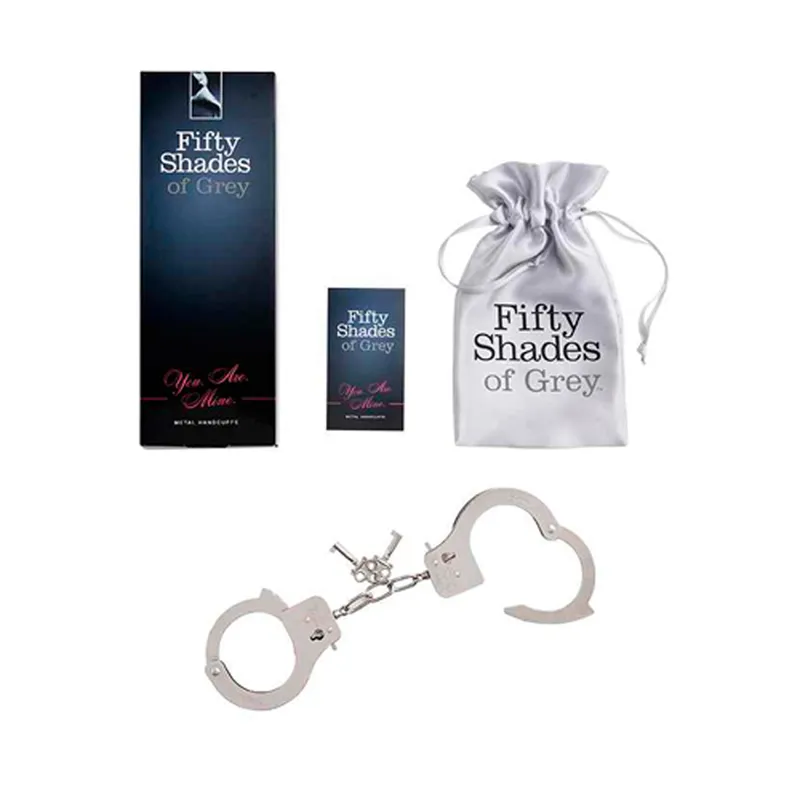 Fifty Shades of Grey – YOU ARE MINE Handschellen – Silber Metall – Bild 2