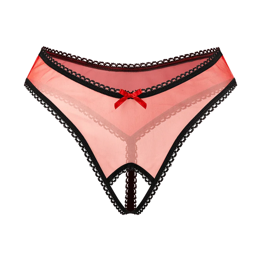 Schicker Ouvert-String mit Ziernaht Schicker Ouvert-String mit Ziernaht