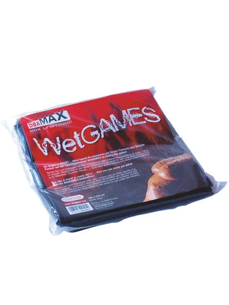 Lack-Bettlaken: Wetgames-Sex-Laken, schwarz 180x220cm Lack-Bettlaken: Wetgames-Sex-Laken, schwarz 180x220cm
