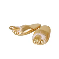 Plüsch-Hausschuhe: Penis, gold Plüsch-Hausschuhe: Penis, gold