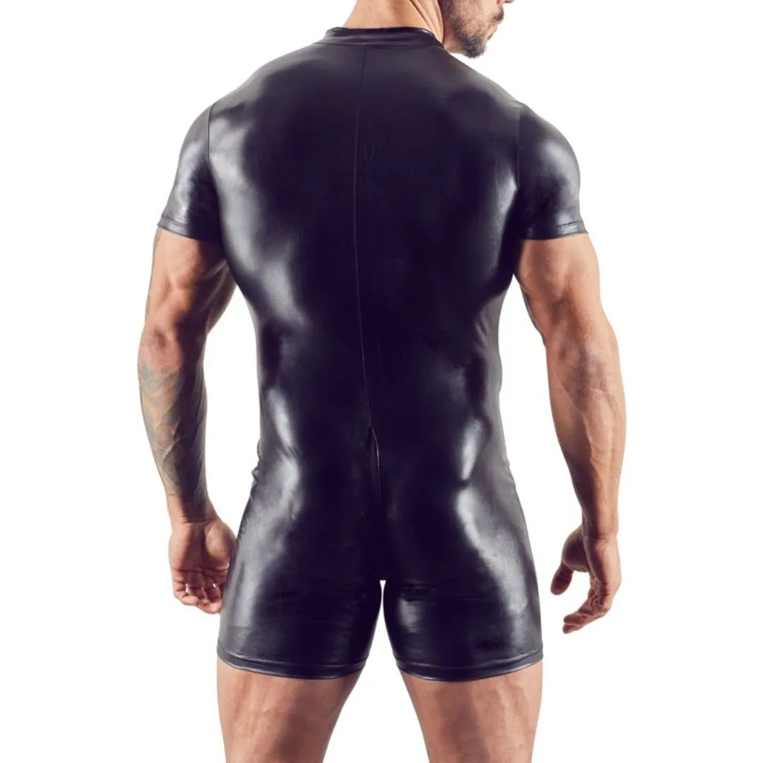 Kurzer Overall im Matlook mit Reißverschluss – Bild 3