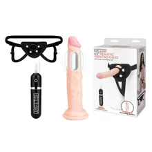 LUX FETISH 6.5" Realistic Vibrating Dildo & Strap-on Harness Set LUX FETISH 6.5" Realistic Vibrating Dildo & Strap-on Harness Set